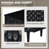 Sleek Black Sideboard with Stylish Curved Doors and Silver Handles