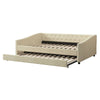 Chic Tufted Daybed with Cozy Trundle - Beige Dream Sofa Bed