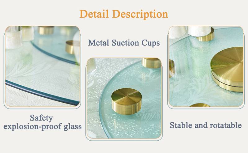 Gold Touch Rotating Glass Tray