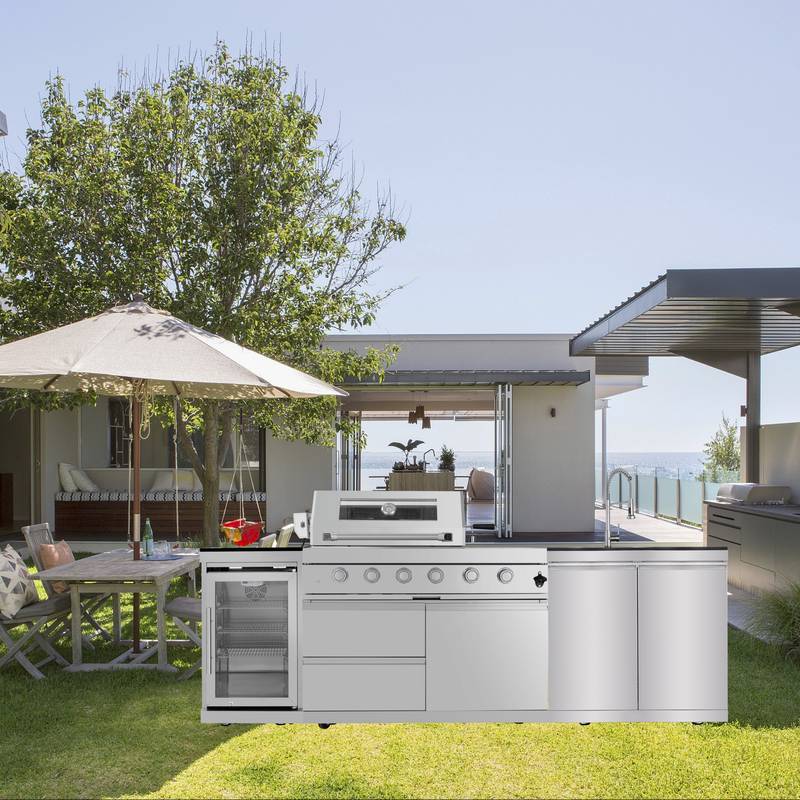 Ultimate Outdoor BBQ Island with Wine Cooler & Storage