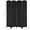 Chic Wicker Room Divider - Black Privacy Screen
