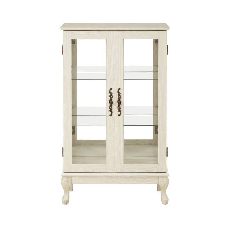 Elegant Lighted Curio Cabinet with Glass Doors
