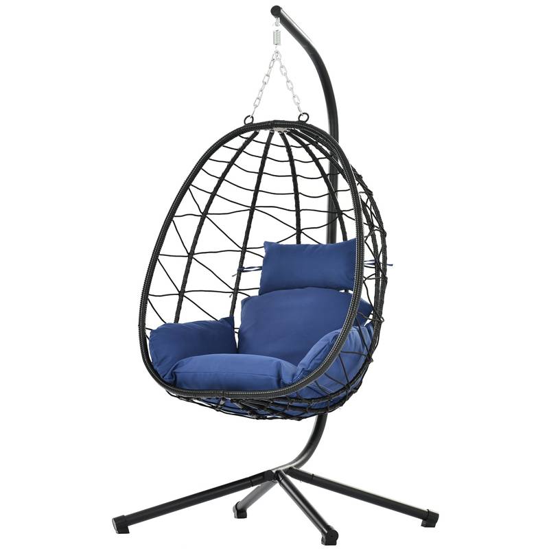 Cozy Swing Egg Chair with Stand for Indoor and Outdoor Relaxation