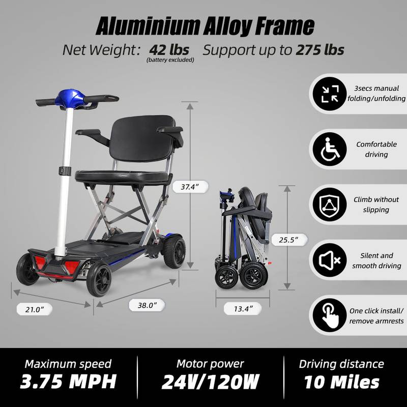 EasyGo Folding Mobility Scooter for Adults