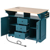 Versatile Rolling Kitchen Island with Drop Leaves and Power Outlet