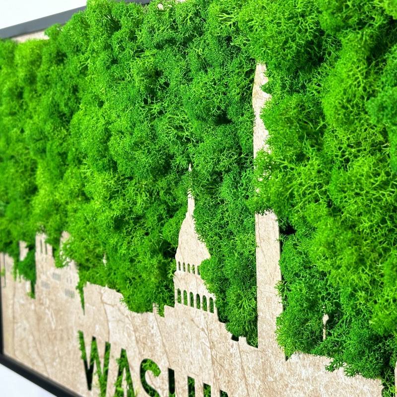 Washington Skyline Moss Wall Art