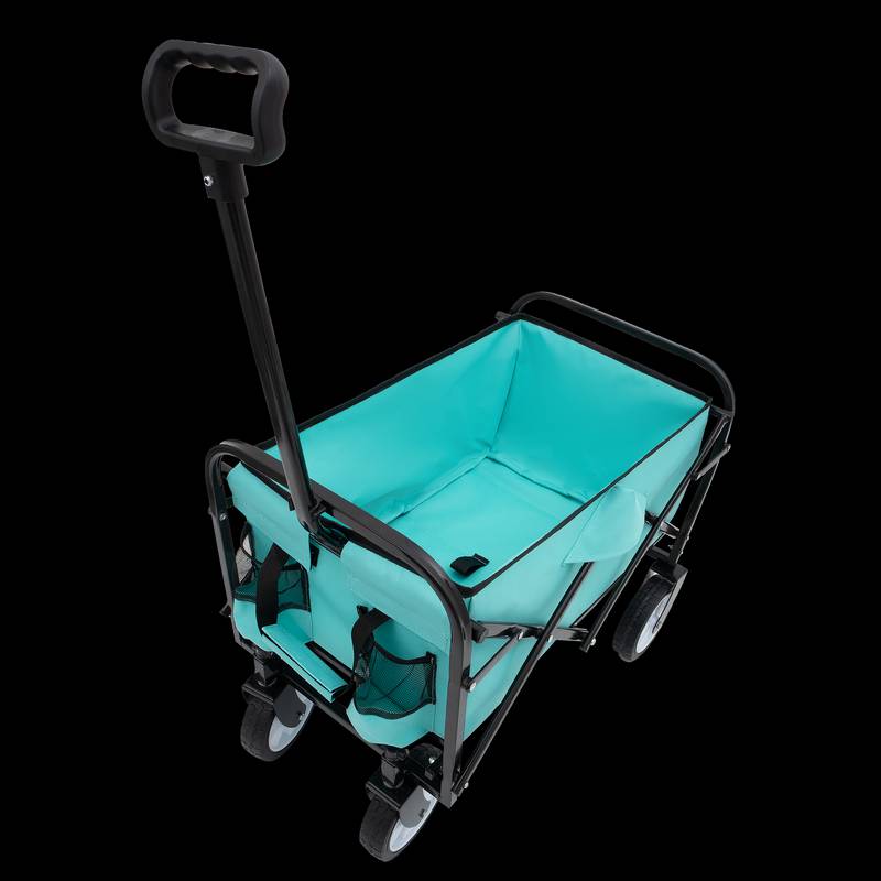Blue Folding Utility Wagon - Your Go-To Cart for Beach Trips, Shopping, and More!