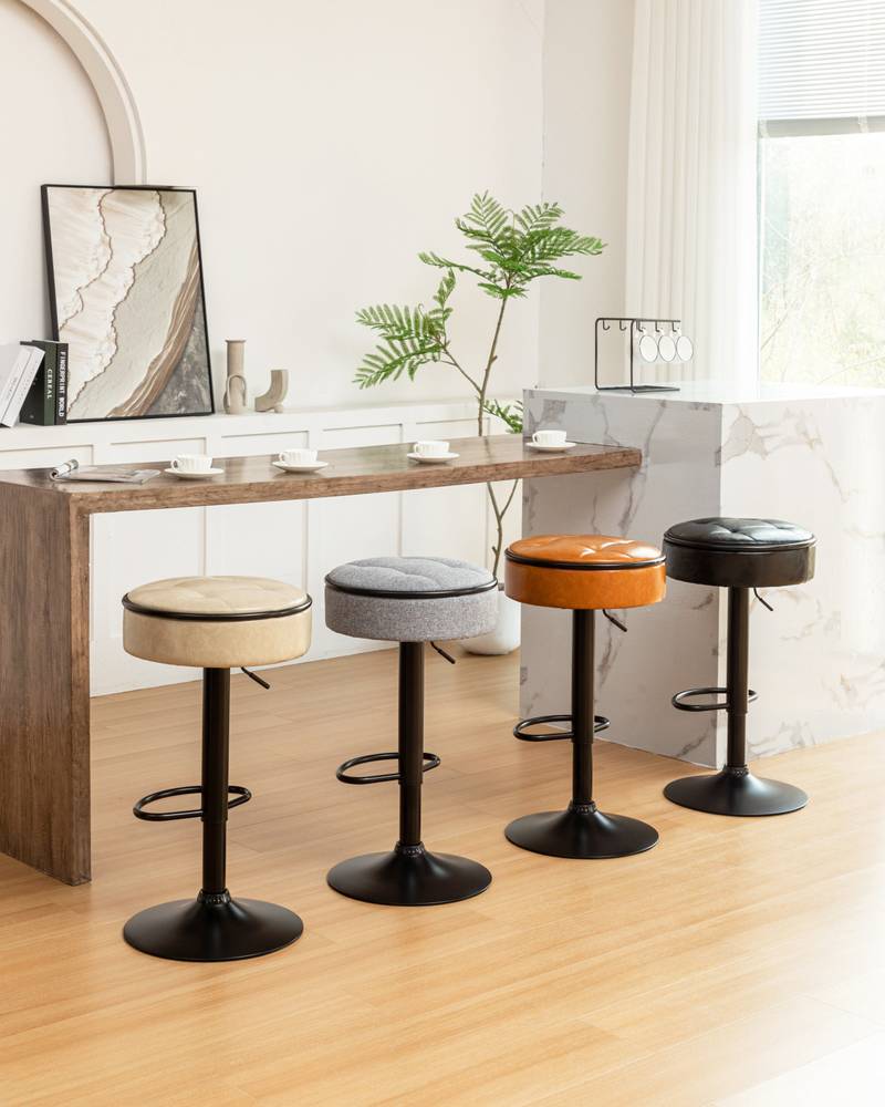Stylish Swivel Bar Stools - Set of Two