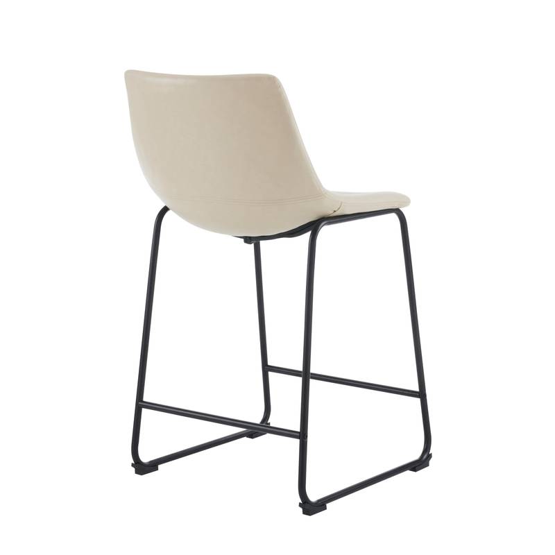 Chic Vintage Faux Leather Counter Stools - Set of Two