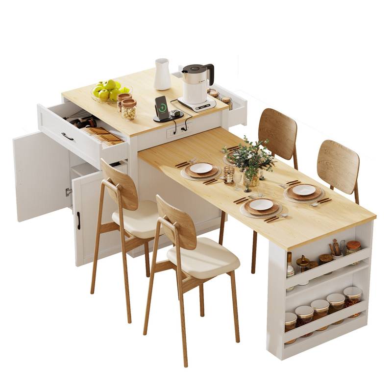 Charming Kitchen Island & Dining Table Combo