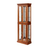 Luminous Walnut Curio Cabinet with Adjustable Shelves and Mirror Back