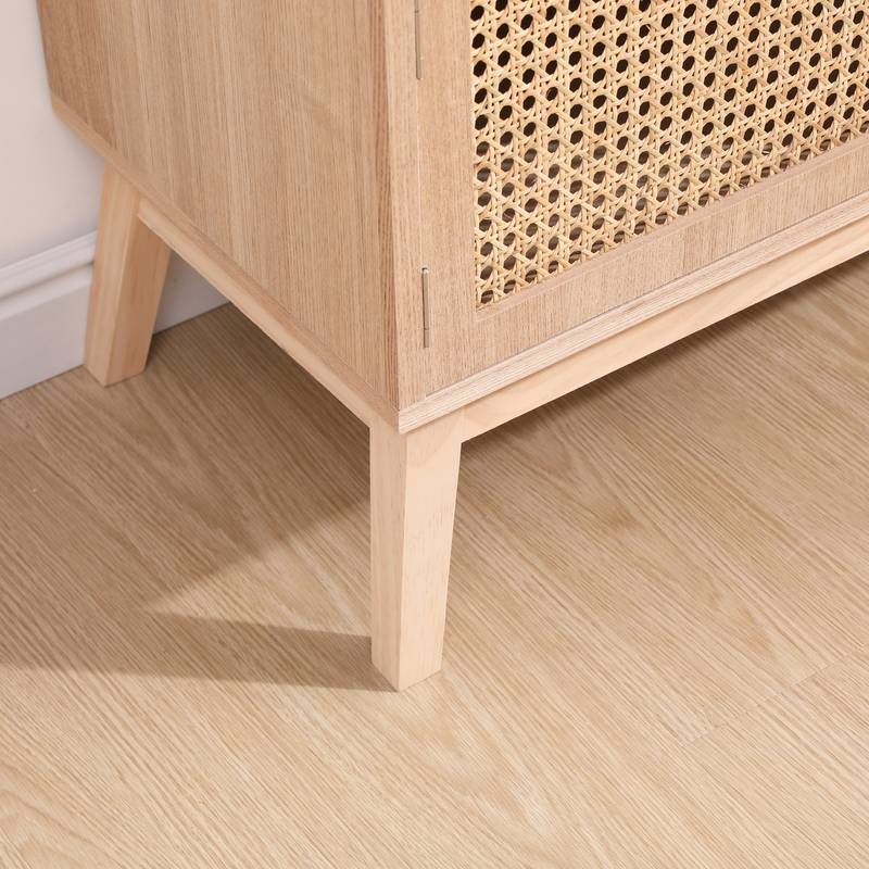 Boho Chic TV Stand - Stylish Rattan Console with Adjustable Shelves