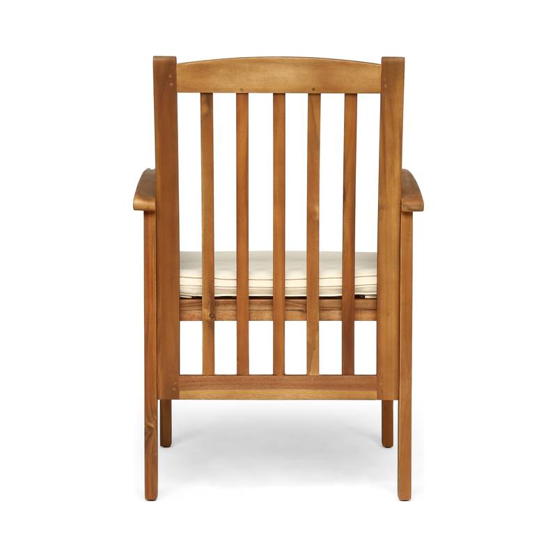 Cozy Acacia Dining Chairs Set with Cushions