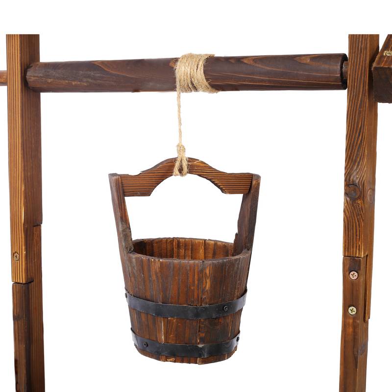 Charming Rustic Wishing Well Planter for Outdoor Spaces