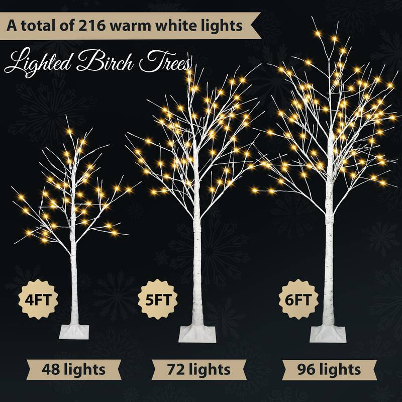 Enchanting Lighted Birch Tree for Festive Decor