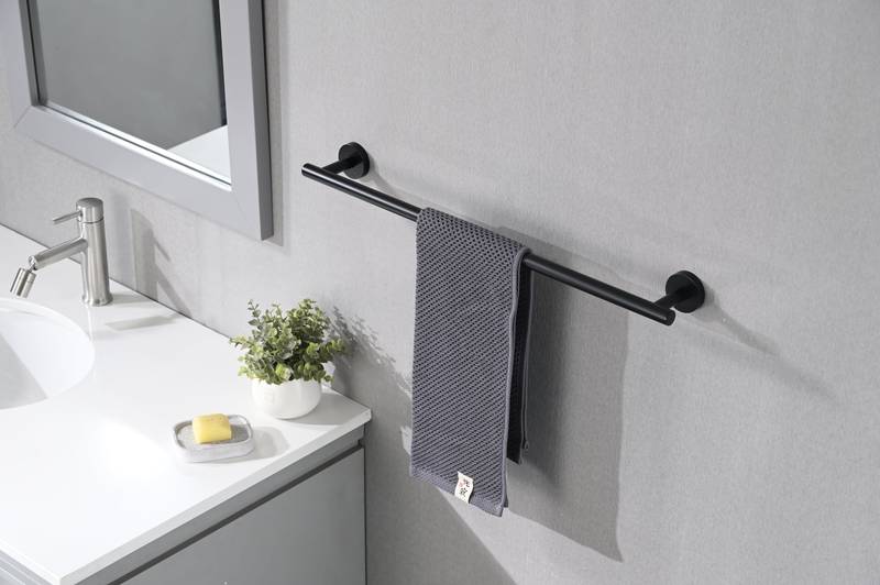 Sleek Matte Black Bathroom Hardware Set