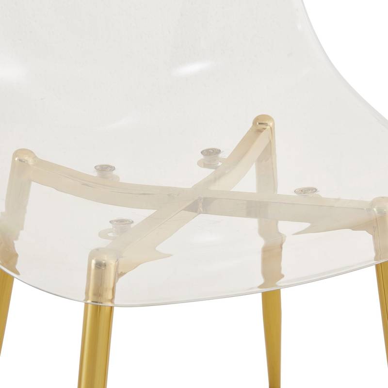 Chic Crystal Dining Chairs - Set of Four with Gold Legs
