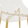 Chic Crystal Dining Chairs - Set of Four with Gold Legs