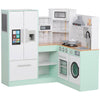Joyful Kitchen Playset for Kids - Cozy Corner Kitchen with Real Sounds and Chalkboard
