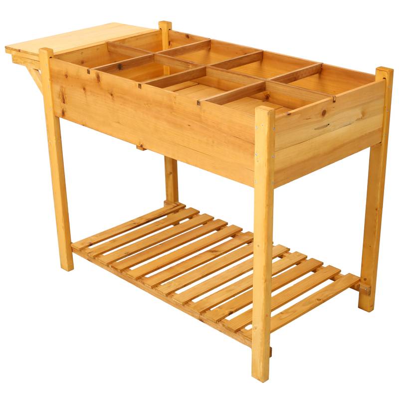 Garden Buddy Elevated Planter with Foldable Table & Storage