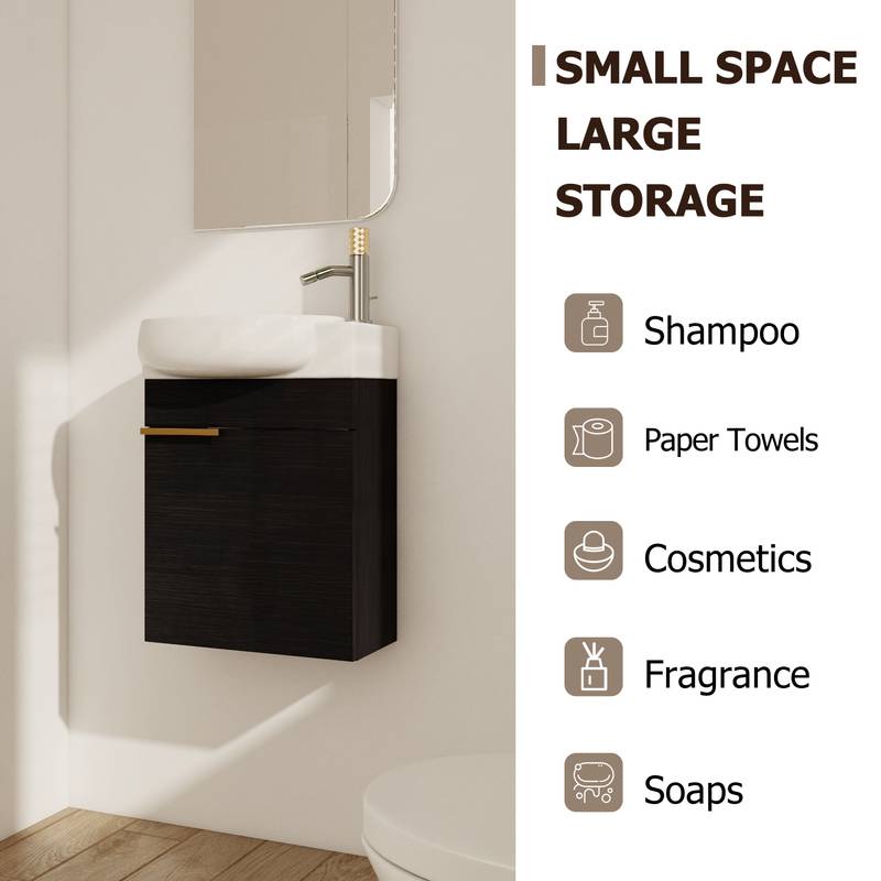 Cozy Compact Bathroom Vanity with Soft Close Doors & Sink