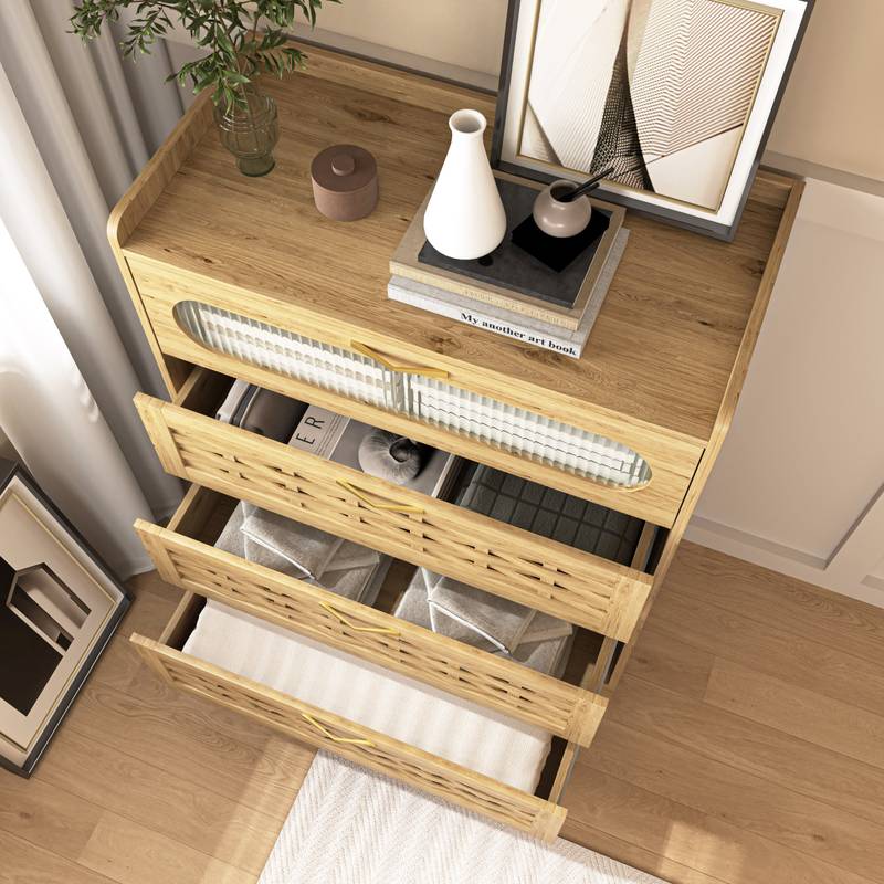 Chic Wood 4-Drawer Dresser: Stylish Storage for Any Room