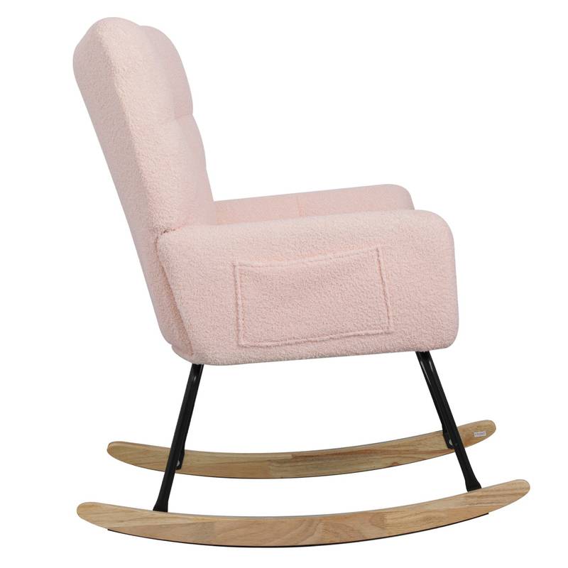 Cozy Pink Teddy Rocker