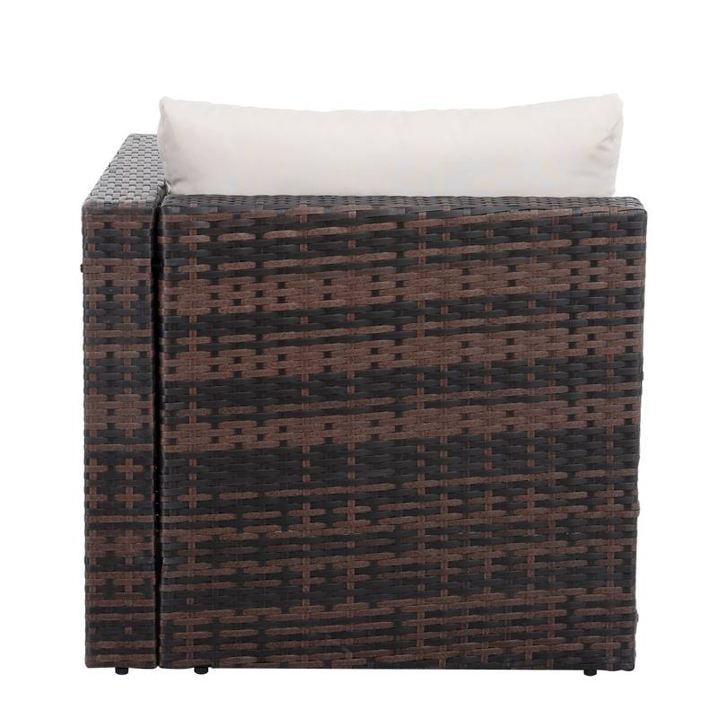 Chic Outdoor Wicker Lounge Set with Glass Table