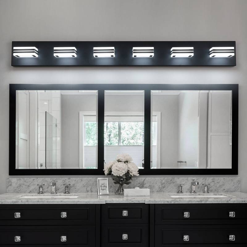 Sleek Black LED Vanity Lights