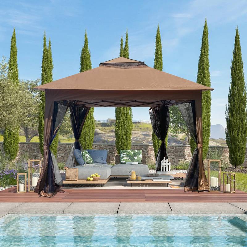 Cozy Pop-Up Canopy Gazebo with Netting and Soft Top