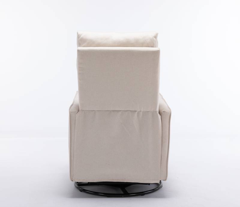 Cozy Beige Swivel Rocker Glider Chair