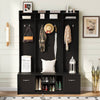 All-in-One Entryway Bench with Coat Rack & Storage