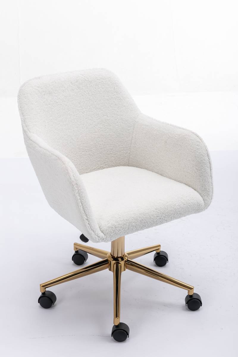 Chic Teddy Revolving Office Chair with Gold Legs