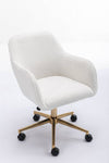 Chic Teddy Revolving Office Chair with Gold Legs