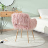 Chic Pink Faux Fur Makeup Chair