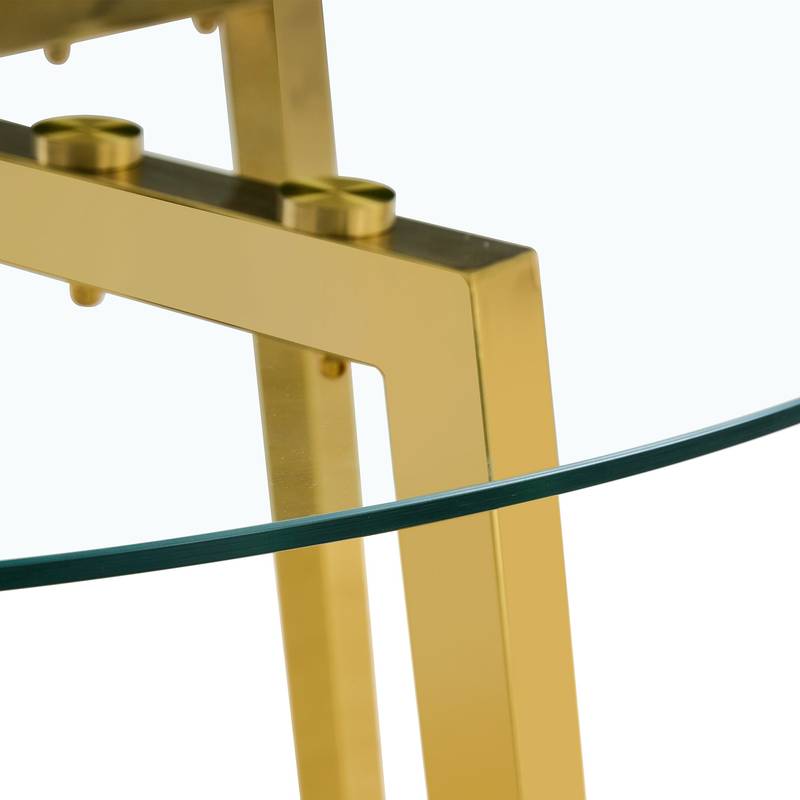 Chic Gold-Base Glass Dining Table – Perfect for Home & Office Gatherings!