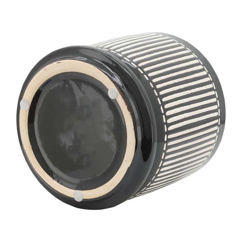 Stylish Black Vertical Planter with Saucer