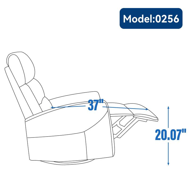 Cozy Blue Rocker Recliner Chair