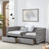 Chic Grey Twin Daybed with Storage Drawers