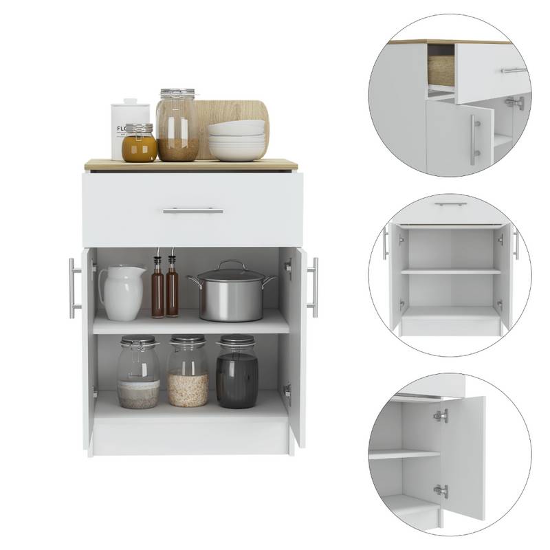 Chic Pantry Organizer with Drawer and Shelves