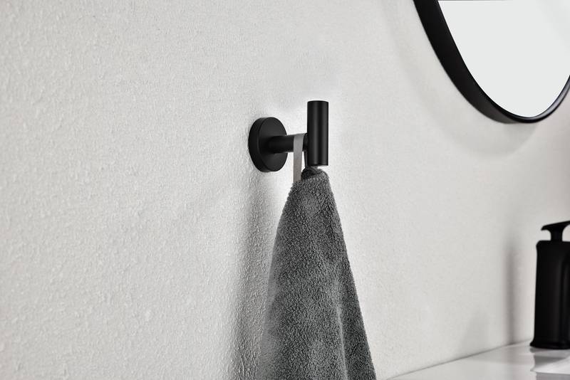 Sleek Black Wall Hooks - No Drill, Stylish & Functional!