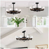 Sleek Matte Black Chandelier Fan with Remote Control
