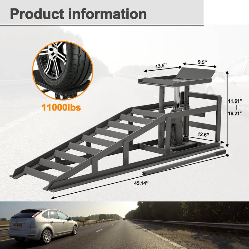 Heavy-Duty Hydraulic Car Ramps - Perfect for Easy Lifting!