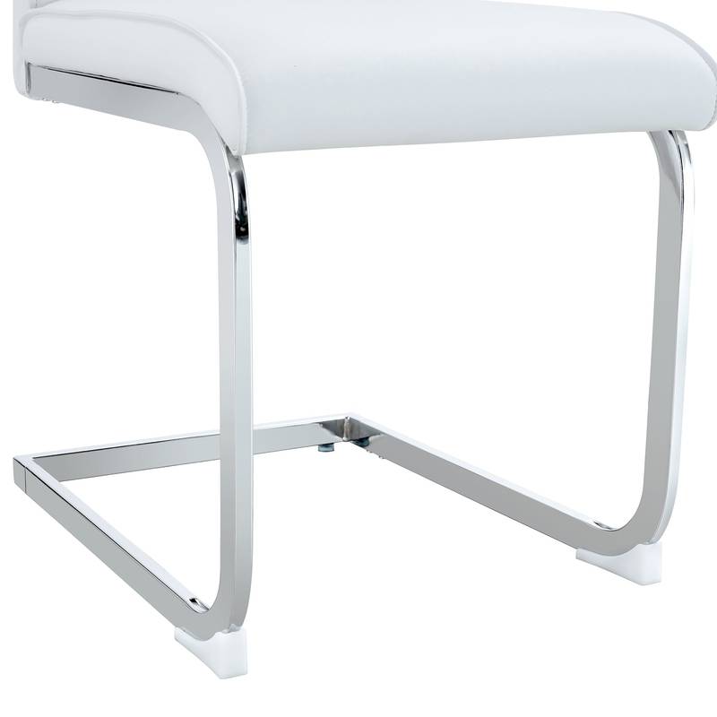 Chic White Curve Dining Chairs - Set of 4