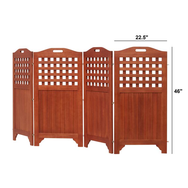 Chic Reddish Brown Wood Privacy Screen
