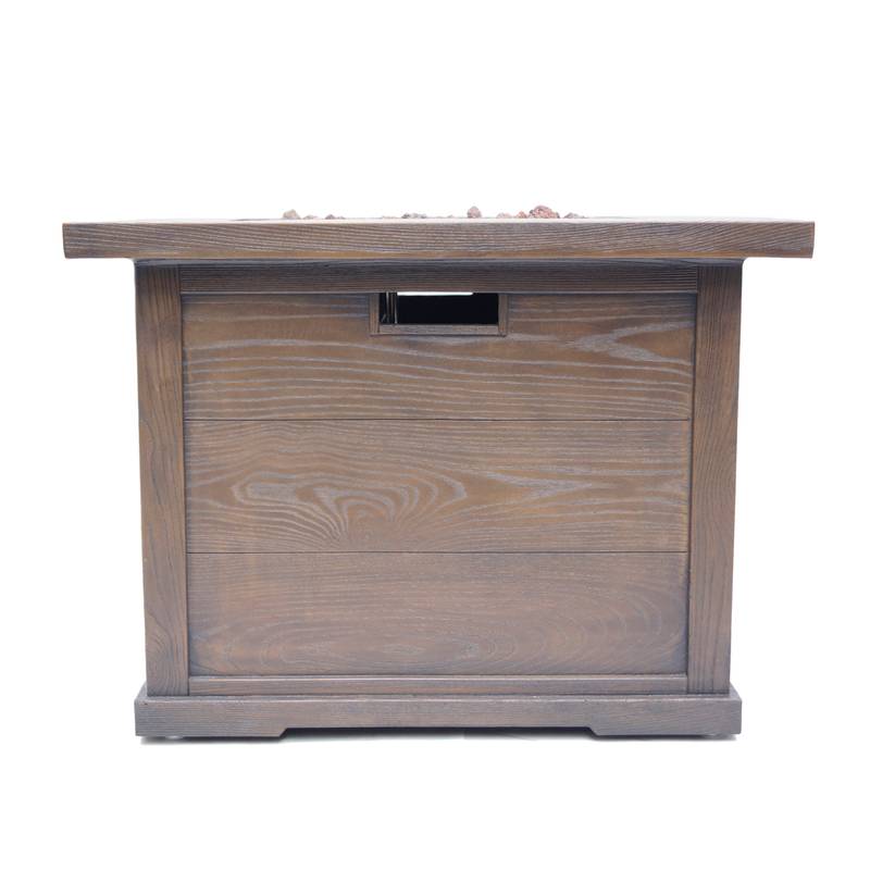 Cozy Brown Square Gas Fire Pit