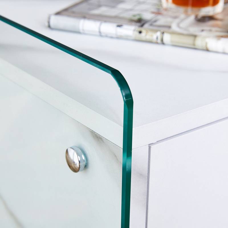 Chic Glass-Top Nightstand
