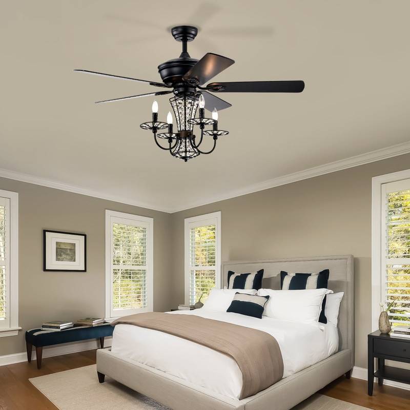 Glam Breeze Crystal Chandelier Fan