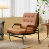 Elegant Brown Bonded Leather Accent Chair