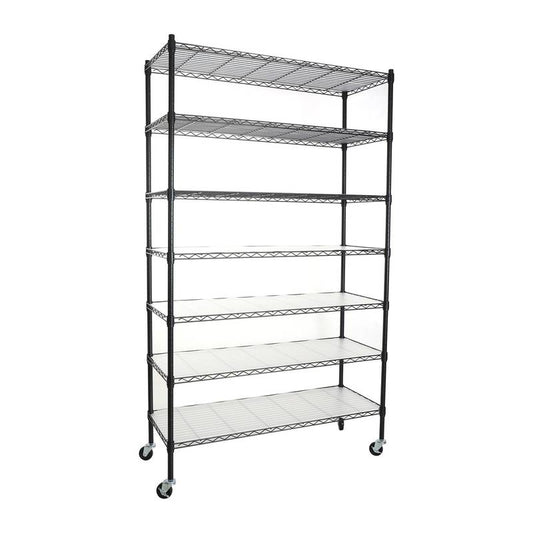 Heavy-Duty Adjustable Wire Shelving with Wheels
